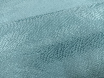 平和屋着物●上質な色無地　霞紗綾形文様　秘色色　正絹　逸品　AABL0665ph