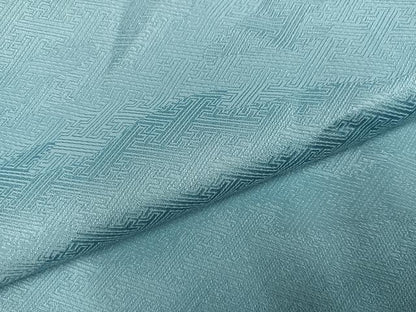平和屋着物●上質な色無地　霞紗綾形文様　秘色色　正絹　逸品　AABL0665ph
