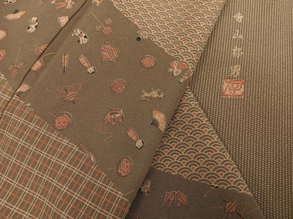 平和屋着物●訪問着　寺山存男　玩具文　正絹　逸品　AABL0667ph