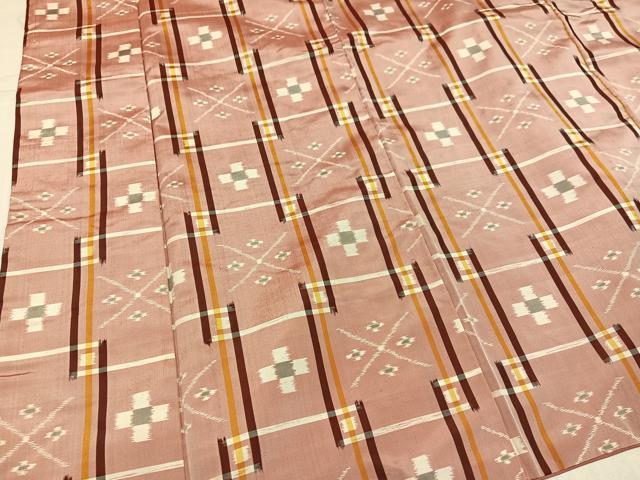 平和屋着物●本場琉球絣　紬　正絹　逸品　AABL0669ph