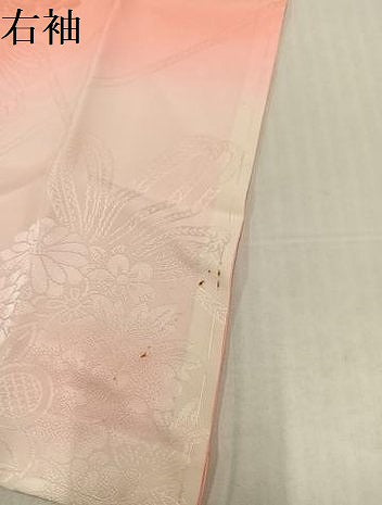 平和屋着物●振袖用長襦袢　袷　草花地紋　暈し染め　正絹　逸品　未使用　AABL0670ph