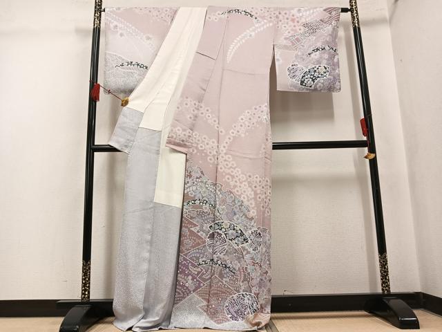 平和屋着物●訪問着　辻が花　雪輪文　暈し染め　正絹　逸品　未使用　AABL0677ph