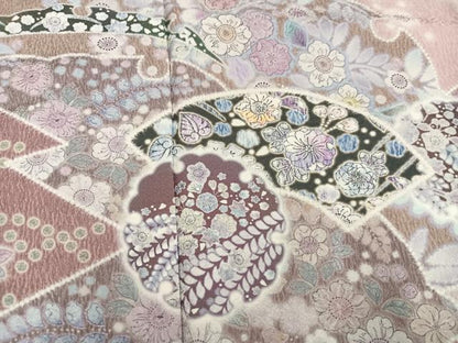 平和屋着物●訪問着　辻が花　雪輪文　暈し染め　正絹　逸品　未使用　AABL0677ph
