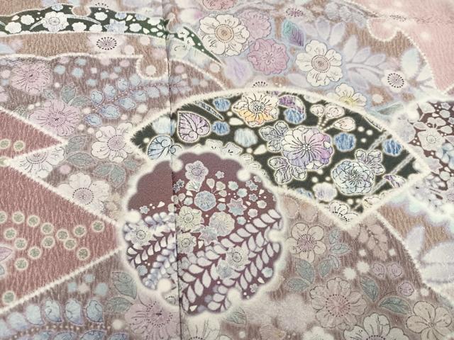 平和屋着物●訪問着　辻が花　雪輪文　暈し染め　正絹　逸品　未使用　AABL0677ph