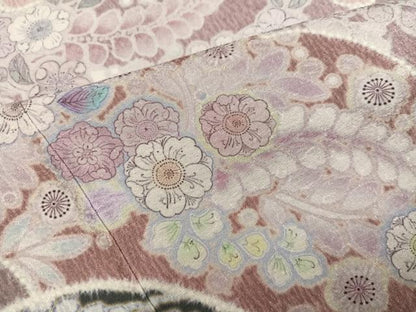 平和屋着物●訪問着　辻が花　雪輪文　暈し染め　正絹　逸品　未使用　AABL0677ph