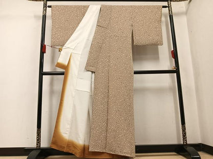 平和屋着物●上質な小紋　更紗文　鬼しぼ縮緬　正絹　逸品　AABL0679ph