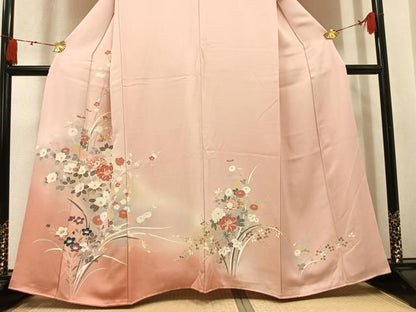 平和屋着物●訪問着　刺繍　草花文　暈し染め　正絹　逸品　AABL0680ph