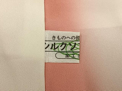 平和屋着物●訪問着　刺繍　草花文　暈し染め　正絹　逸品　AABL0680ph