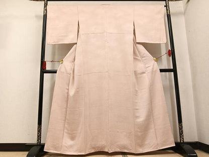 平和屋着物●上質な色無地　小花地紋　肌色　正絹　逸品　未使用　AABL0683ph