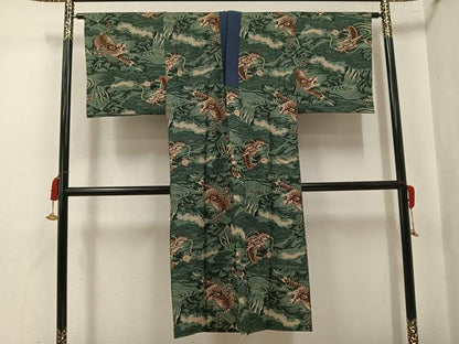 平和屋着物●男性　長襦袢　袷　龍　虎　AABL0685ph