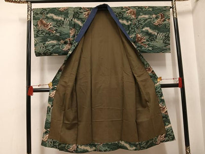 平和屋着物●男性　長襦袢　袷　龍　虎　AABL0685ph