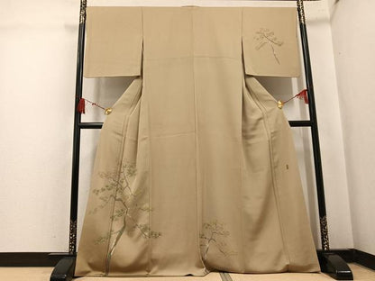 平和屋着物●本加賀友禅作家　金丸修一　訪問着　松　正絹　逸品　AABL0686ph