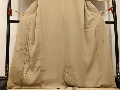 平和屋着物●本加賀友禅作家　金丸修一　訪問着　松　正絹　逸品　AABL0686ph