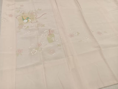 平和屋着物●長襦袢　無双仕立て　龍　絵馬　お守り　正絹　逸品　AABL0689ph