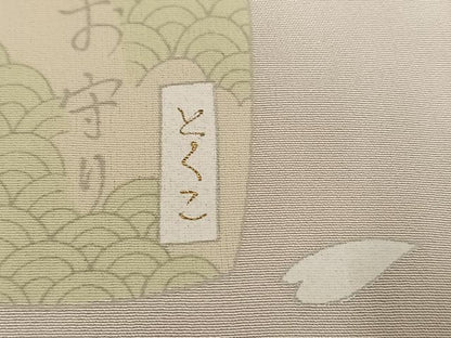 平和屋着物●長襦袢　無双仕立て　龍　絵馬　お守り　正絹　逸品　AABL0689ph