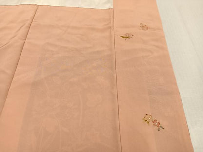 平和屋着物●訪問着　作家物　総刺繍　草花文　暈し染め　金彩　正絹　逸品　AABL0690ph