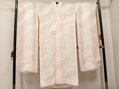 平和屋着物●振袖用長襦袢　無双仕立て　鈴桜地紋　暈し染め　正絹　逸品　AABL0696ph