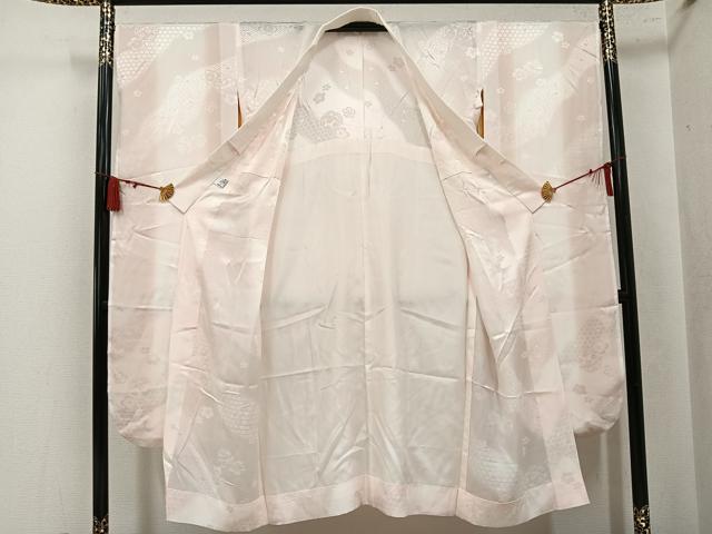 平和屋着物●振袖用長襦袢　無双仕立て　鈴桜地紋　暈し染め　正絹　逸品　AABL0696ph