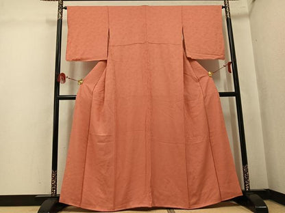 平和屋着物●上質な色無地　曙色　正絹　逸品　AABL0698ph