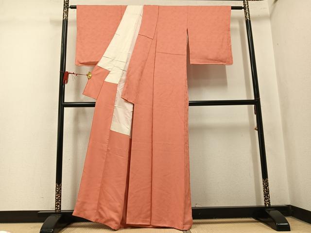 平和屋着物●上質な色無地　曙色　正絹　逸品　AABL0698ph