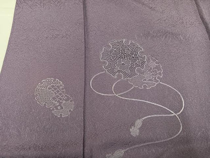 平和屋着物●無地絵羽訪問着　総刺繍　中国三大刺繍　スワトウ刺繍　汕頭刺繍　雪輪花文　鳩羽鼠色　正絹　逸品　AABL0699ph
