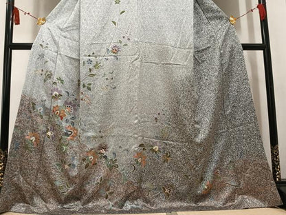 平和屋着物●訪問着　更紗文　暈し染め　金彩　正絹　逸品　AABL0700ph
