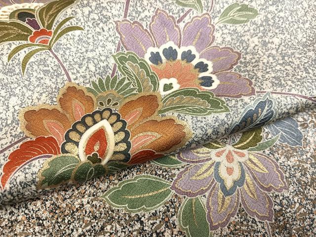 平和屋着物●訪問着　更紗文　暈し染め　金彩　正絹　逸品　AABL0700ph