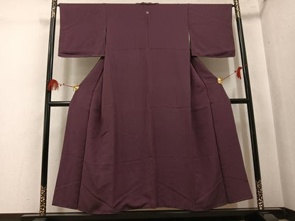 平和屋着物●上質な色無地　濃色　正絹　逸品　AABL0702ph