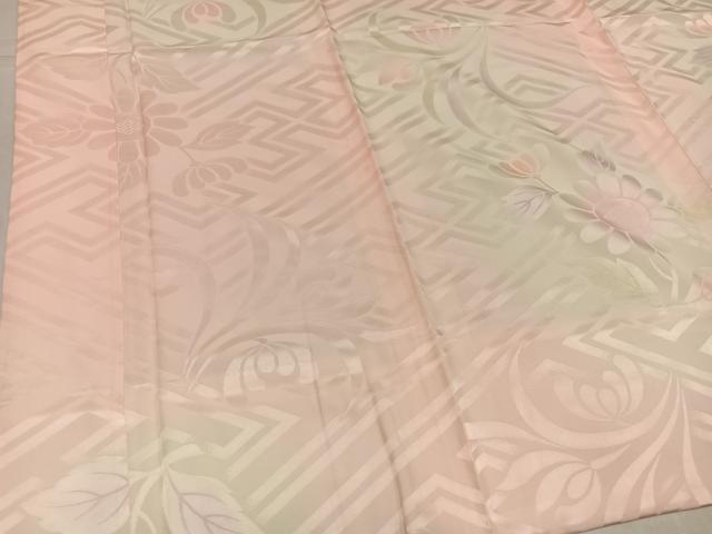 平和屋着物●振袖用長襦袢　袷　草花地紋　暈し染め　正絹　逸品　AABL0703ph