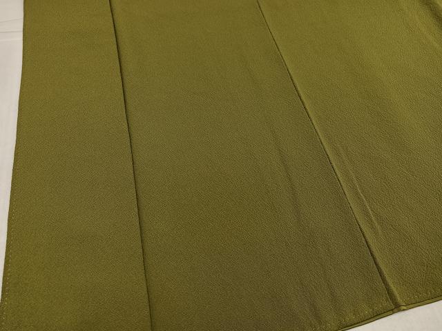 平和屋着物●上質な色無地　国防色　正絹　逸品　AABL0707ph