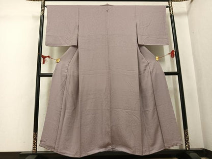 平和屋着物●上質な色無地　花唐草地紋　鳩羽鼠色　正絹　逸品　未使用　AABL0709ph
