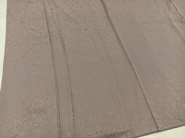平和屋着物●上質な色無地　花唐草地紋　鳩羽鼠色　正絹　逸品　未使用　AABL0709ph