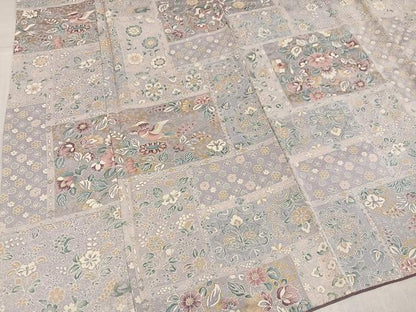 平和屋着物●上質な小紋　花鳥更紗文　金銀彩　やまと誂製　正絹　逸品　AABL0710ph