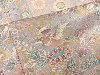 平和屋着物●上質な小紋　花鳥更紗文　金銀彩　やまと誂製　正絹　逸品　AABL0710ph