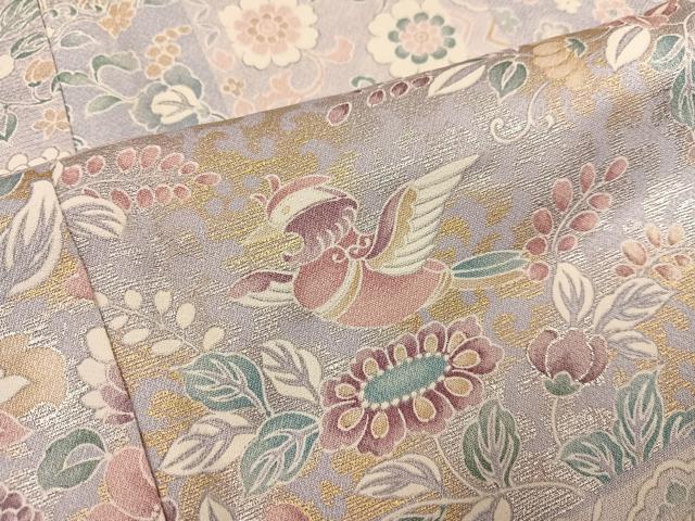 平和屋着物●上質な小紋　花鳥更紗文　金銀彩　やまと誂製　正絹　逸品　AABL0710ph