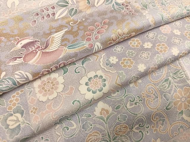 平和屋着物●上質な小紋　花鳥更紗文　金銀彩　やまと誂製　正絹　逸品　AABL0710ph