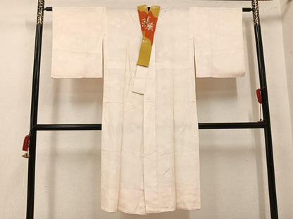 平和屋着物●長襦袢　無双仕立て　梅文　半衿刺繍　正絹　逸品　AABL0711ph