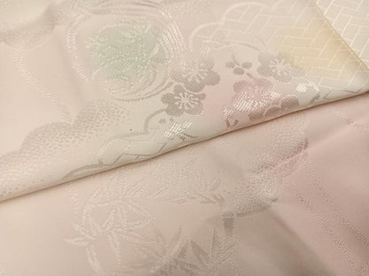 平和屋着物●振袖用長襦袢　袷　草花地紋　暈し染め　正絹　逸品　AABL0713ph