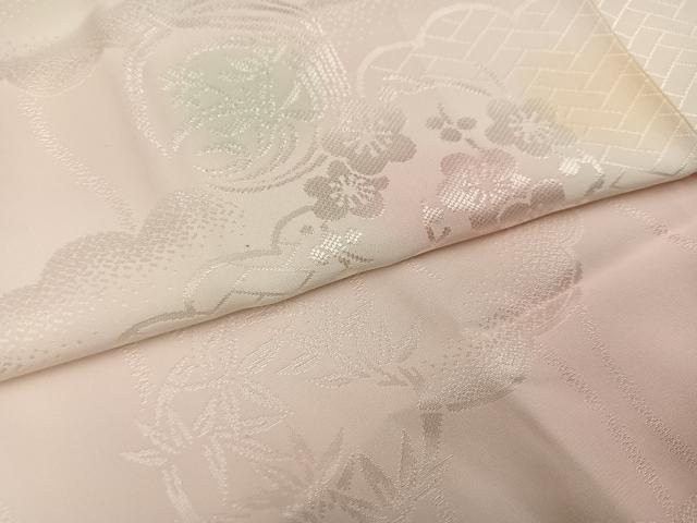平和屋着物●振袖用長襦袢　袷　草花地紋　暈し染め　正絹　逸品　AABL0713ph