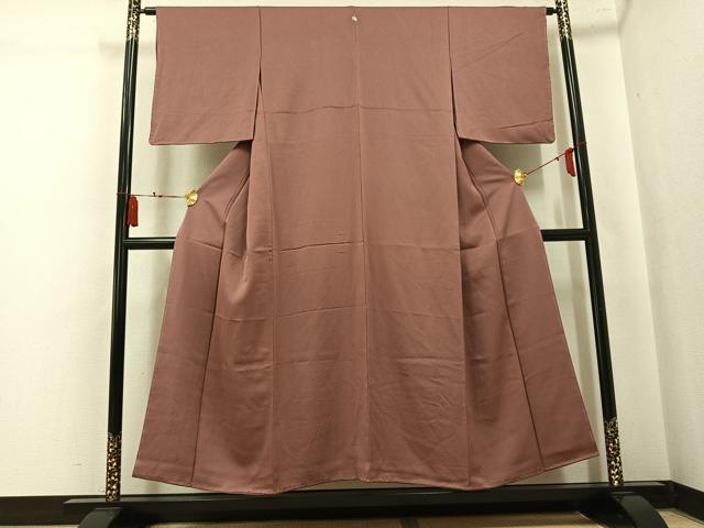 平和屋着物●上質な色無地　霞地紋　鴇浅葱色　正絹　逸品　未使用　AABL0714ph