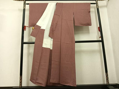 平和屋着物●上質な色無地　霞地紋　鴇浅葱色　正絹　逸品　未使用　AABL0714ph