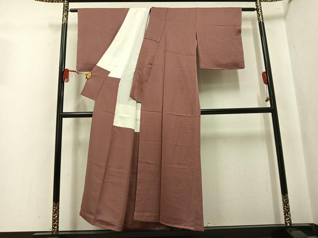 平和屋着物●上質な色無地　霞地紋　鴇浅葱色　正絹　逸品　未使用　AABL0714ph