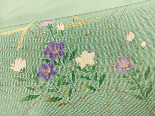 平和屋着物●訪問着　草花文　金彩　正絹　逸品　AABL0717ph