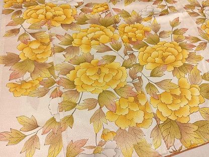平和屋着物●上質な小紋　牡丹　正絹　逸品　AABL0718ph