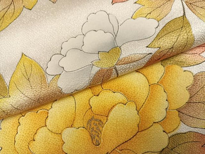平和屋着物●上質な小紋　牡丹　正絹　逸品　AABL0718ph
