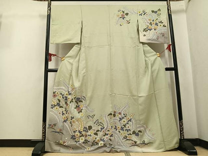 平和屋着物●訪問着　辻が花　絞り　暈し染め　正絹　逸品　AABL0723ph