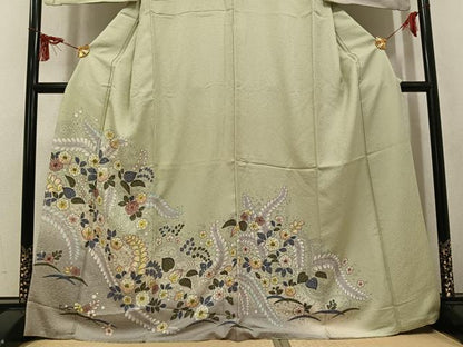 平和屋着物●訪問着　辻が花　絞り　暈し染め　正絹　逸品　AABL0723ph