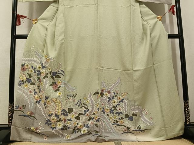 平和屋着物●訪問着　辻が花　絞り　暈し染め　正絹　逸品　AABL0723ph