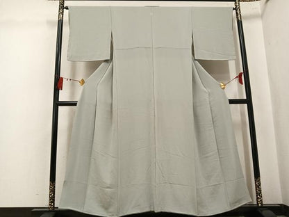 平和屋着物●上質な色無地　利休白茶色　鬼しぼ縮緬　正絹　逸品　AABL0724ph