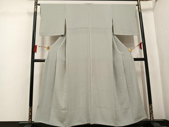 平和屋着物●上質な色無地　利休白茶色　鬼しぼ縮緬　正絹　逸品　AABL0724ph